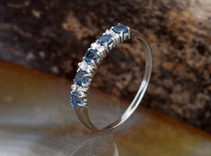 Sapphire eternity band-Blue sapphire engagement ring-Blue sapphire band-14K White Gold Ring-Women Jewelry-Anniversary ring-Multistones ring-Anniversary ring,blue sapphire ring,diamond ring,diamond thin band,diamond wedding band,eternity band,gold diamond ring,Multistone ring,sapphire band,sapphire diamond,sapphire eternity,Vintage sapphire,wedding band