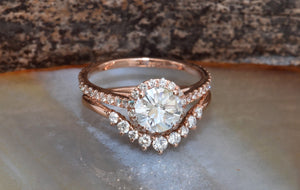 Wedding sets women rings-Rose gold Cluster wedding ring set-Diamond engagement ring vintage-Halo diamond Promise ring-Anniversary ring,art deco ring,Bridal wedding ring,Diamond engagement,engagement ring,gold diamond ring,pear diamond ring,Promise ring,Round,round diamond ring,Round engagement,solitaire ring,unique engagement,wedding ring,Wedding sets