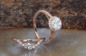 Wedding sets women rings-Rose gold Cluster wedding ring set-Diamond engagement ring vintage-Halo diamond Promise ring-Anniversary ring,art deco ring,Bridal wedding ring,Diamond engagement,engagement ring,gold diamond ring,pear diamond ring,Promise ring,Round,round diamond ring,Round engagement,solitaire ring,unique engagement,wedding ring,Wedding sets