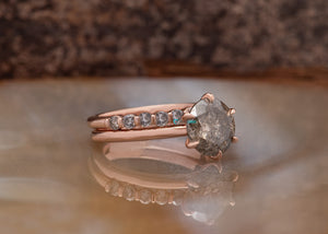 3 Carat Salt and Pepper Diamond Ring