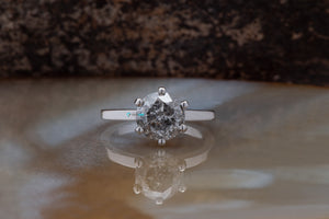 2 ct Gray Diamond Ring