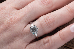 1.5 carat  Gray Diamond Ring