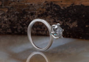 1.5 carat  Gray Diamond Ring