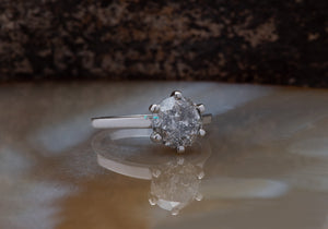 2 ct Gray Diamond Ring