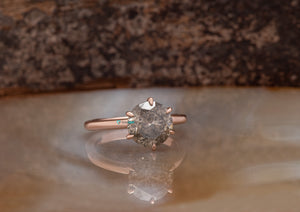 3 Carat Salt and Pepper Diamond Ring