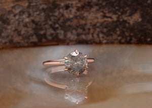 2.5 Carat Salt and Pepper diamond- non traditional wedding ring ideas