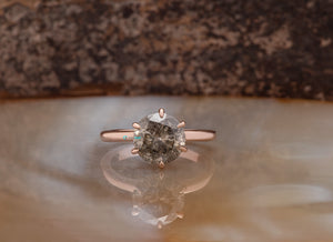 3 Carat Salt and Pepper Diamond Ring