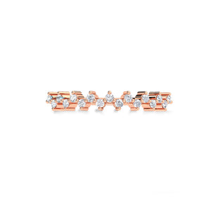 Minimalist ring-Diamond wedding Band-Stacking rings-Baguette ring-14k rose gold -Baguette Diamond Ring-Solid gold ring-Cluster Ring 0.08ct
