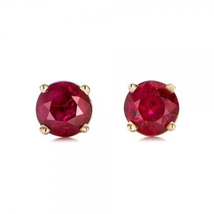 Ruby stud earrings 1/2 carat-Red ruby-Handmade Ruby stud earrings-14 k Yellow gold earnings-Natural  Ruby-July Birthstone-Xmas gift-14k Yellow gold,Anniversary present,Gemstone,girls earrings,Jewelry Holiday Gift,July birthstone,natural ruby,Red ruby earrings,Round,ruby jewelry,Ruby stud earrings,ruby wedding,stud earrings,unique earrings,vs,vvs,Xmas gift