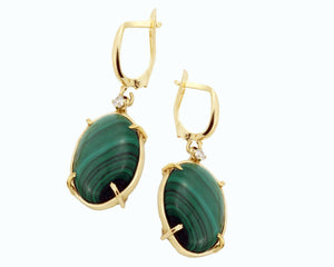 Inspiration bohemian earrings-Malachite earrings-Malachite boho earrings -Birthday gift-Anniversary gift-14k white gold,14k yellow gold,Anniversary gift,Birthday gift,Boho earrings,dangle earrings,diamond earrings,Drop Earrings,For grandmother,gold diamond earring,Malachite earrings,One of a Kind-Boho Style,sevencarat,Unique earrings,vs,vvs,women jewelry