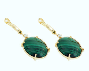 Inspiration bohemian earrings-Malachite earrings-Malachite boho earrings -Birthday gift-Anniversary gift-14k white gold,14k yellow gold,Anniversary gift,Birthday gift,Boho earrings,dangle earrings,diamond earrings,Drop Earrings,For grandmother,gold diamond earring,Malachite earrings,One of a Kind-Boho Style,sevencarat,Unique earrings,vs,vvs,women jewelry