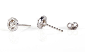 Cluster earrings-Halo Diamond earrings-White gold studs-Anniversary gifts-Art nouveau earrings-Gift for Her-Birthday gift for her-14k gold earrings,Anniversary gift,Art nouveau earrings,Birthday gift,Cluster earrings,diamond earrings,diamond stud,Halo earrings,Mother gift,solitaire earrings,wedding earrings,White gold earrings,White gold studs