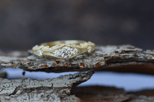 Filigree engagement wedding set-Diamond Bridal set-Vintage ring-anniversary gift,Art deco ring,bridal jewelry,Diamond Bridal set,diamond engagement,diamond ring,engagement ring,filigree ring,Promise ring,Unique diamond ring,Vintage ring,wedding ring,yellow gold ring