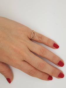 Art nouveau ring-Diamond  Ring- Diamond Oval Ring-14k rose gold ring- Fashion jewelry- Gold Statement Ring-Minimalist ring-Micro pave band