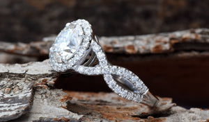 Celtic knot ring-Celtic engagement ring-2 carat Moissanite halo Engagement Ring-Promise ring-Celtic engagement,Celtic knot ring,celtic ring,Cluster engagement,Custom Ring,diamond engagement,engagement ring,halo engagement ring,Infinity gold ring,Moissanite halo ring,Moissanite ring,Moissanite rings,Moissanite stone,promise ring,sevencarat,vs,vvs