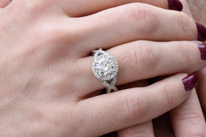 Celtic knot ring-Celtic engagement ring-2 carat Moissanite halo Engagement Ring-Promise ring-Celtic engagement,Celtic knot ring,celtic ring,Cluster engagement,Custom Ring,diamond engagement,engagement ring,halo engagement ring,Infinity gold ring,Moissanite halo ring,Moissanite ring,Moissanite rings,Moissanite stone,promise ring,sevencarat,vs,vvs