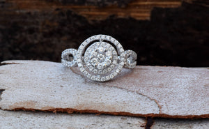 Cluster engagement ring-Diamond Engagement Ring-Halo engagement ring-Promise ring-Bridal ring-Art deco engagement ring-Halo engagement ring-Art deco engagement,bridal jewelry,Cluster engagement,Custom Ring,diamond engagement,diamond ring,engagement ring,Halo engagement ring,Halo ring,Promise ring,vs,vvs,wedding ring,white gold ring,womens jewelry