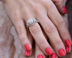Cluster engagement ring-Diamond Engagement Ring-Halo engagement ring-Promise ring-Bridal ring-Art deco engagement ring-Halo engagement ring-Art deco engagement,bridal jewelry,Cluster engagement,Custom Ring,diamond engagement,diamond ring,engagement ring,Halo engagement ring,Halo ring,Promise ring,vs,vvs,wedding ring,white gold ring,womens jewelry