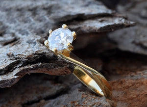 Gold Solitaire Ring-1 ct Solitaire engagement ring-Solitaire ring-Yellow gold ring-Women Jewelry-Promise ring-Solitaire diamond gold ring-Art Deco Ring,Bridal Jewelry,Diamond Ring,Engagement Ring,Estate Diamond Ring,Gold Solitaire Ring,Handmade Jewelry,Promise Ring,Round,Solid Gold Ring,Solitaire Diamond,Solitaire Ring,vs,vvs,Women Jewelry