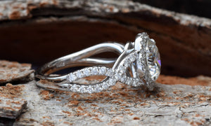 Celtic knot ring-Celtic engagement ring-2 carat Moissanite halo Engagement Ring-Promise ring-Celtic engagement,Celtic knot ring,celtic ring,Cluster engagement,Custom Ring,diamond engagement,engagement ring,halo engagement ring,Infinity gold ring,Moissanite halo ring,Moissanite ring,Moissanite rings,Moissanite stone,promise ring,sevencarat,vs,vvs
