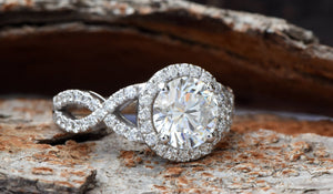 Celtic knot ring-Celtic engagement ring-2 carat Moissanite halo Engagement Ring-Promise ring-Celtic engagement,Celtic knot ring,celtic ring,Cluster engagement,Custom Ring,diamond engagement,engagement ring,halo engagement ring,Infinity gold ring,Moissanite halo ring,Moissanite ring,Moissanite rings,Moissanite stone,promise ring,sevencarat,vs,vvs