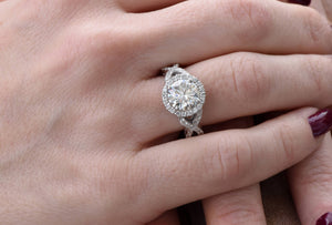 Celtic knot ring-Celtic engagement ring-2 carat Moissanite halo Engagement Ring-Promise ring-Celtic engagement,Celtic knot ring,celtic ring,Cluster engagement,Custom Ring,diamond engagement,engagement ring,halo engagement ring,Infinity gold ring,Moissanite halo ring,Moissanite ring,Moissanite rings,Moissanite stone,promise ring,sevencarat,vs,vvs