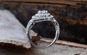 Cluster engagement ring-Diamond Engagement Ring-Halo engagement ring-Promise ring-Bridal ring-Art deco engagement ring-Halo engagement ring-Art deco engagement,bridal jewelry,Cluster engagement,Custom Ring,diamond engagement,diamond ring,engagement ring,Halo engagement ring,Halo ring,Promise ring,vs,vvs,wedding ring,white gold ring,womens jewelry