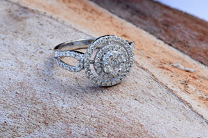 Cluster engagement ring-Diamond Engagement Ring-Halo engagement ring-Promise ring-Bridal ring-Art deco engagement ring-Halo engagement ring-Art deco engagement,bridal jewelry,Cluster engagement,Custom Ring,diamond engagement,diamond ring,engagement ring,Halo engagement ring,Halo ring,Promise ring,vs,vvs,wedding ring,white gold ring,womens jewelry