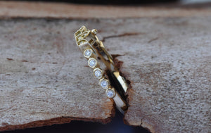 Art deco ring-Crown wedding band-Gold Statement Ring-Gold crown ring 14K Yellow-Promise ring-Multistons ring-Graduate gift-Tiara ring