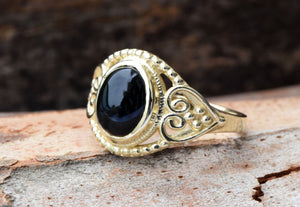 Black onyx ring-Statement Rings-Onyx ring vintage-Gold Ring-Women Jewelry-14k gold ring,Art deco ring,Black onyx ring,engagement ring,Fashion ring,For her gift,FREE SHIPPING,Gemstone,Gift for him,Holiday sale,Onyx ring men,Onyx ring vintage,Oval,Ring,Statement Rings,vs,vvs,woman ring