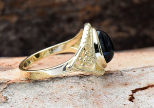 Black onyx ring-Statement Rings-Onyx ring vintage-Gold Ring-Women Jewelry-14k gold ring,Art deco ring,Black onyx ring,engagement ring,Fashion ring,For her gift,FREE SHIPPING,Gemstone,Gift for him,Holiday sale,Onyx ring men,Onyx ring vintage,Oval,Ring,Statement Rings,vs,vvs,woman ring