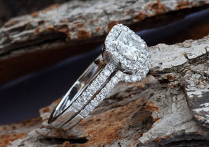 Cushion cut engagement ring set-White Gold-Promise ring-Art deco wedding set-Cluster Wedding band-Cushion cut engagement ring-Custom ring-anniversary ring,Art nouveau ring,Cluster wedding band,Cushion cut Set,Custom ring,diamond engagement,diamond ring,engagement ring,free shipping,gold diamond ring,gold ring,promise ring,white gold