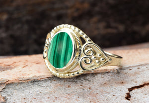 Malachite Statement Ring 14k yellow gold-14k gold ring,Art deco ring,Black onyx ring,engagement ring,Fashion ring,For her gift,FREE SHIPPING,Gift for him,Holiday sale,Malachite ring,One of a Kind-Boho Style,Ring for him,sevencarat,Statement Rings,vs,vvs,woman ring