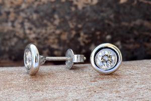 Diamond Earrings 0.80 ct Gold -Gold Earrings-Stud Earrings-Solitaire diamond earrings-Art deco earrings-Gift for her-Cluster earrings