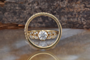 Leaf engagement ring diamond-Art deco wedding set-Diamond leaf ring-Gold Ring -Promise ring-Leaf rings set-Engagement set-Bridal set ring-1 carat diamond ring,Art deco wedding,Bridal set ring,diamond engagement,Diamond leaf ring,engagement ring,for her,gold ring,Halo engagement ring,Leaf engagement ring,Leaf rings set,promise ring,wedding sets