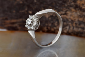 Cluster ring-Custom ring-Art deco ring-Vintage engagement ring -Engagement ring-14k gold ring,Art deco ring,bridal jewelry,Cluster ring,Custom ring,diamond ring,Diamond Rings,flower diamond ring,gold diamond ring,gold ring,Promise ring,sevencarat,vs,vvs,wedding jewelry,wedding ring,women ring