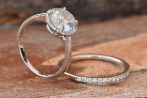 Halo diamond engagement wedding sets-Bridal set rings white gold-14K white Gold-Promise ring-diamond engagement ring-1 carat diamond ring,Art nouveau ring,Bridal set rings,diamond engagement,diamond ring,engagement ring,free shipping,gold diamond ring,gold ring,Halo engagement ring,on sale,promise ring,wedding sets