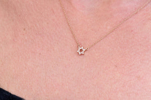 Diamond pendant-Custom necklace -Jewish star-Magen David-Gold Choker-Diamond necklace-Fashion jewelry-Delicate Necklace-For her gift