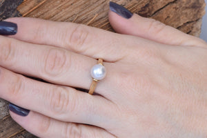 Gold Pearl Ring-Pearl ring-Yellow gold ring-Wedding -Art nouveau ring-Anniversary present-For her birthday-White Pearl Statement Ring-14k yellow gold ring,Anniversary ring,Birthday present,bridal jewelry,engagement ring,gold diamond ring,Gold Pearl Ring,Pearl,Pearl engagement,Statement Ring,vs,vvs,wedding jewelry,wedding ring,women jewelry,yellow gold ring