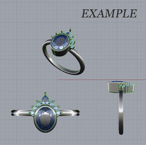 Custom ring-Custom jewelry-Moissanite ring- Diamond Rings-Cluster ring-Emerald-Sapphire-Custom order jewelry-Promise ring-Personalized gift