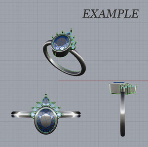 Custom ring-Custom jewelry-Moissanite ring- Diamond Rings-Cluster ring-Emerald-Sapphire-Custom order jewelry-Promise ring-Personalized gift