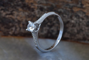 Engagement Diamond Ring 1/2 carat-14K White Gold ring-Women Jewelry-Cluster Engagement ring-Promise ring-14k white gold ring,art deco ring,bridal jewelry,Cluster engagement,Custom ring,diamond ring,engagement ring,Engagement Rings,FREE SHIPPING,gold diamond ring,Promise ring,sevencarat,Solitaire diamond,vs,vvs,wedding jewelry,women jewelry