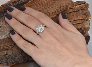 Diamond engagement ring-Diamond Ring 1.10 ct- Engagement ring -Promise ring-Square diamond ring-1 carat diamond,Anniversary ring,Antique  jewelry,Art deco engagement,Art deco ring,bridal jewelry,diamond ring,Engagement Rings,gold diamond ring,Promise ring,sevencarat,solitaire ring,Square diamond ring,vs,vvs,white gold ring,women ring