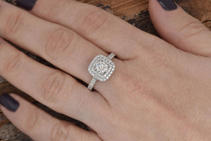 Diamond engagement ring-Diamond Ring 1.10 ct- Engagement ring -Promise ring-Square diamond ring-1 carat diamond,Anniversary ring,Antique  jewelry,Art deco engagement,Art deco ring,bridal jewelry,diamond ring,Engagement Rings,gold diamond ring,Promise ring,sevencarat,solitaire ring,Square diamond ring,vs,vvs,white gold ring,women ring