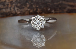 Cluster ring-Custom ring-Art deco ring-Vintage engagement ring -Engagement ring-14k gold ring,Art deco ring,bridal jewelry,Cluster ring,Custom ring,diamond ring,Diamond Rings,flower diamond ring,gold diamond ring,gold ring,Promise ring,sevencarat,vs,vvs,wedding jewelry,wedding ring,women ring