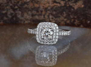 Diamond engagement ring-Diamond Ring 1.10 ct- Engagement ring -Promise ring-Square diamond ring-1 carat diamond,Anniversary ring,Antique  jewelry,Art deco engagement,Art deco ring,bridal jewelry,diamond ring,Engagement Rings,gold diamond ring,Promise ring,sevencarat,solitaire ring,Square diamond ring,vs,vvs,white gold ring,women ring