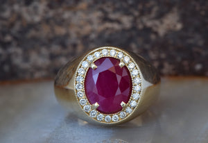 Ruby statement ring-Ruby ring-Art deco ring-Gold Ring-Women Jewelry-14k gold ring,3 carat ruby,Art deco ring,Boho ring,engagement ring,Fashion ring,For her gift,FREE SHIPPING,Gemstone,inspirational ring,Oval,Ring,Ruby ring,Ruby stackable ring,solitaire ring,Statement Rings,vs,vvs