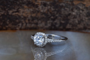 Engagement Diamond Ring 0.70 carat 14K White Gold-Women Jewelry-Cluster Engagement ring-Promise ring-Art deco ring-14k gold ring,bridal jewelry,Cluster engagement,Custom ring,diamond ring,engagement ring,Engagement Rings,gold diamond ring,Promise ring,sevencarat,Solitaire diamond,solitaire ring,vs,vvs,wedding jewelry,white gold,women jewelry
