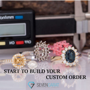 Custom ring-Custom jewelry-Moissanite ring- Diamond Rings-Cluster ring-Emerald-Sapphire-Custom order jewelry-Promise ring-Personalized gift