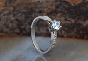 Art deco Engagement Diamond Ring 0.40 carat-White Gold Ring-Women Jewelry-Promise ring-14k gold ring,Art deco ring,cluster diamond ring,Custom ring,diamond ring,engagement ring,Engagement Rings,estate ring,FREE SHIPPING,gold diamond ring,Holiday sale,Promise ring,sevencarat,solitaire ring,vs,vvs,woman ring